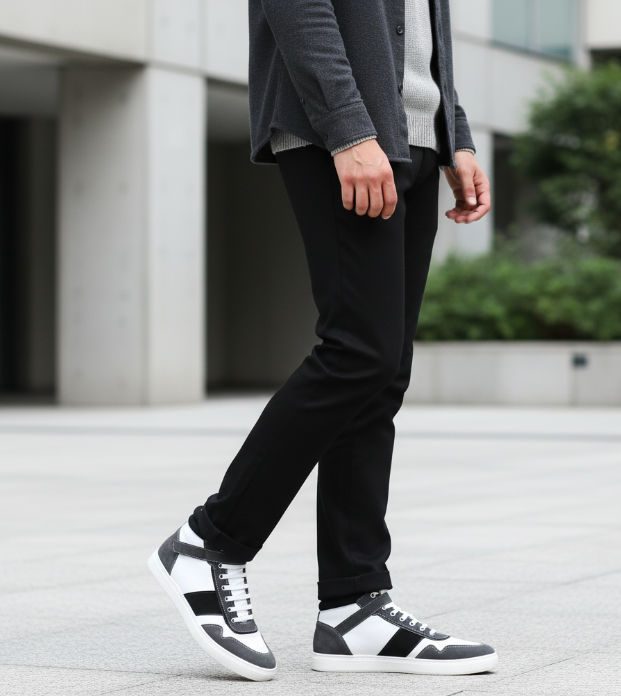 Tenis 014 Caballero Ternera Blanco Hunting Gris/Negro Suela TR