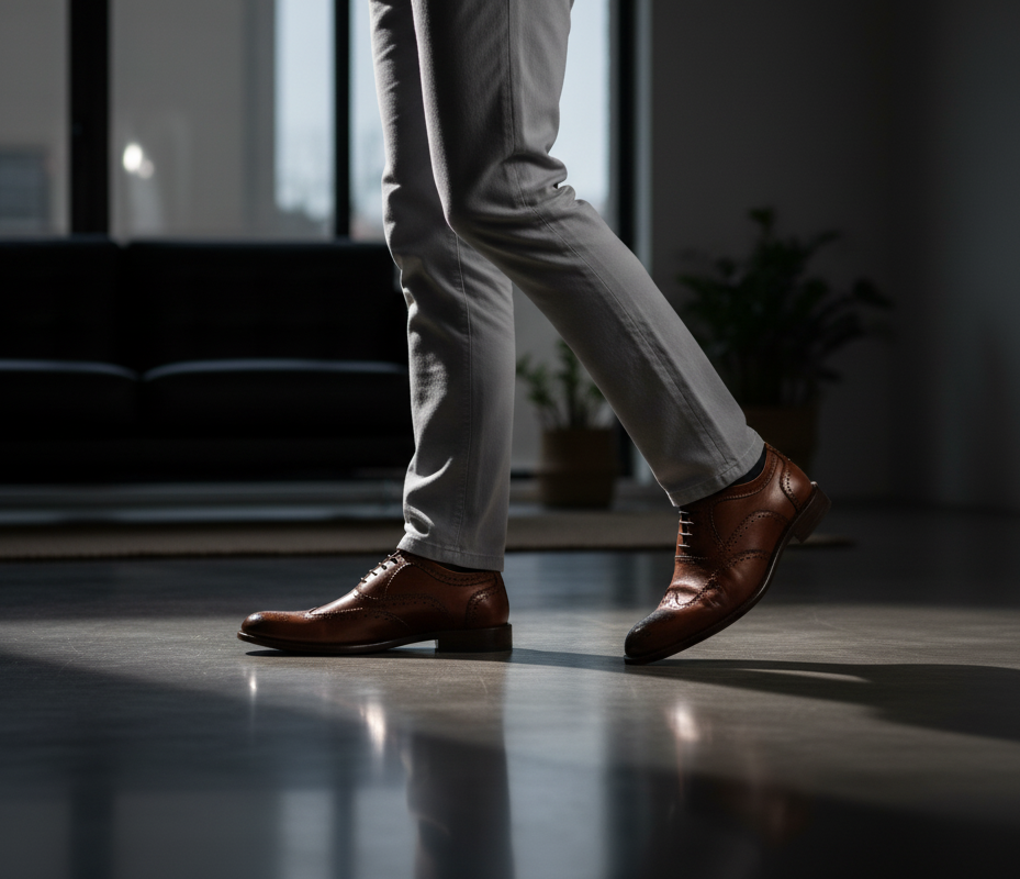 Zapato 1038 Caballero Becerro Café Capuchino Suela Cuero XL