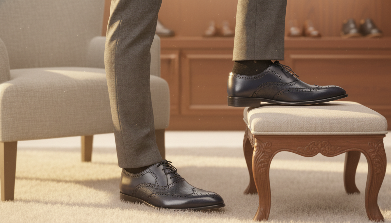 Zapato 1103-1 Caballero Becerro Azul Marino Suela Cuero