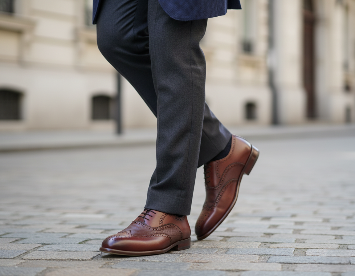 Zapato 1103-1 Caballero Becerro Café Capuchino Suela Cuero