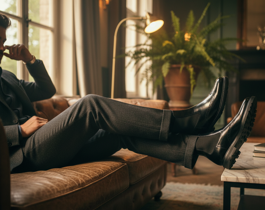 Bota 8003 Caballero Camaleón Negro Suela TR