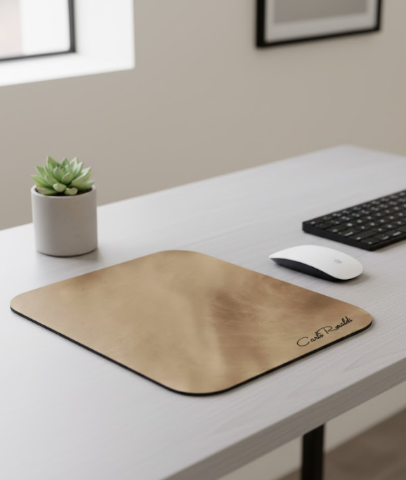 Mousepad Piel de Res Genuina Café