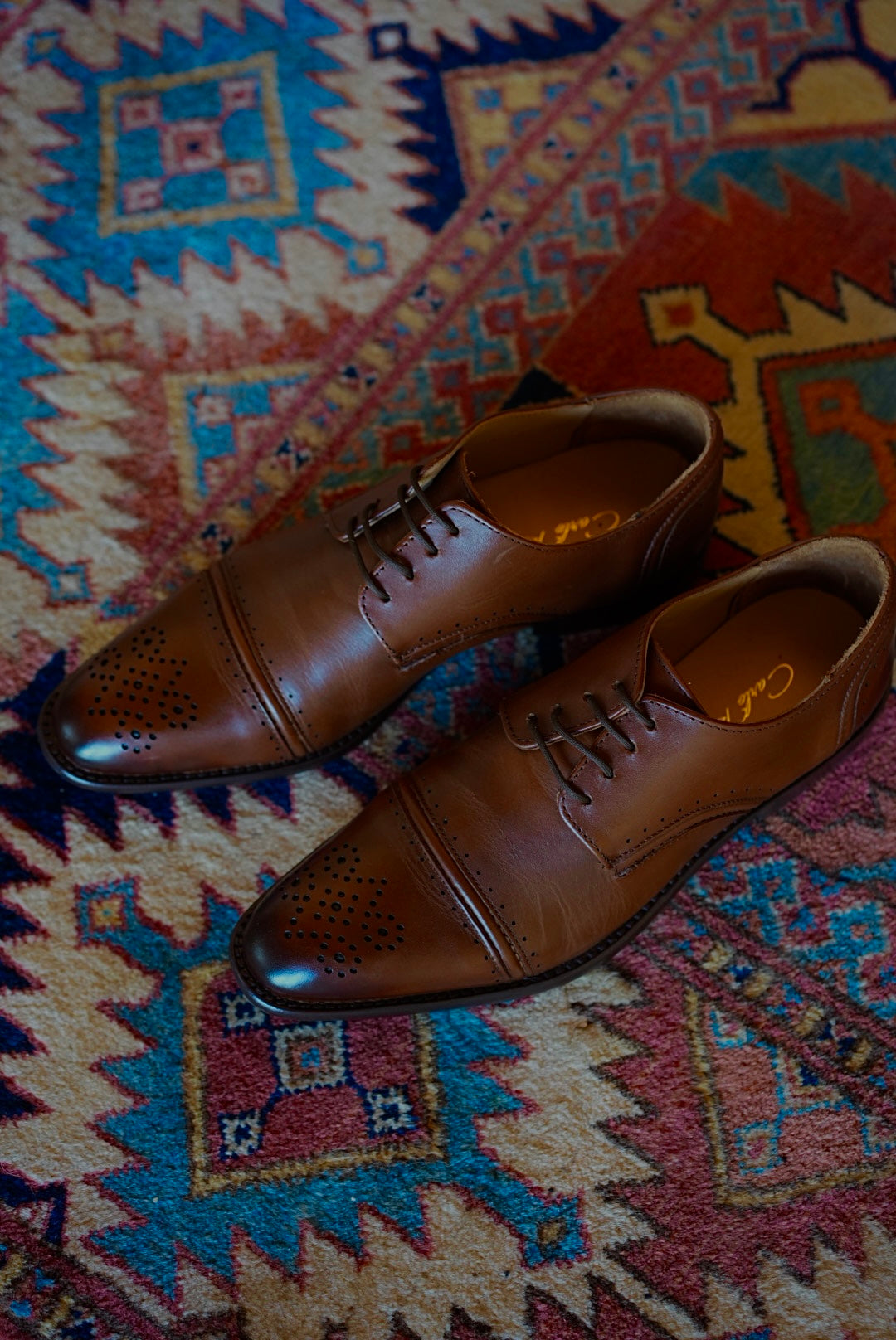 Zapato 1097 M1 Caballero Becerro Café Capuchino Suela Cuero