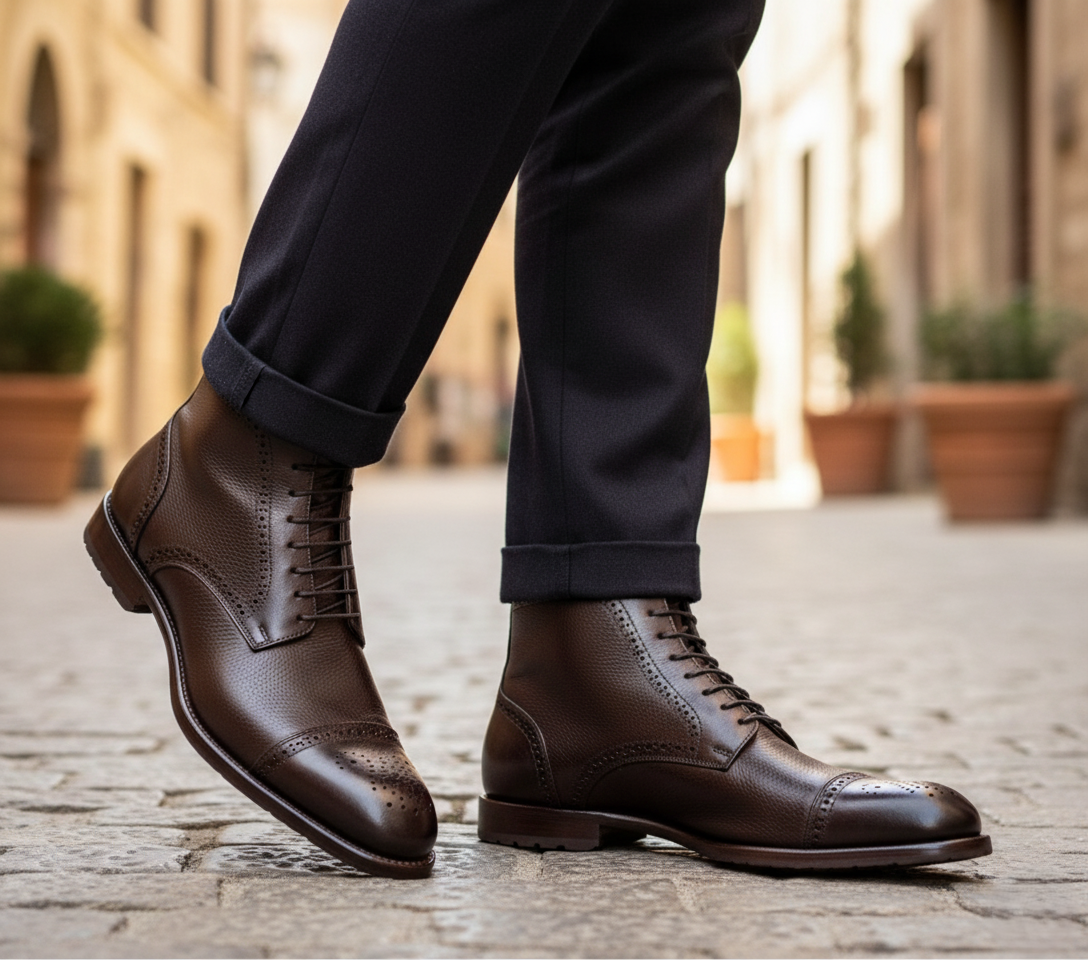 Bota 097705 Caballero Becerro Café Bordeux Flotter Suela Injerto