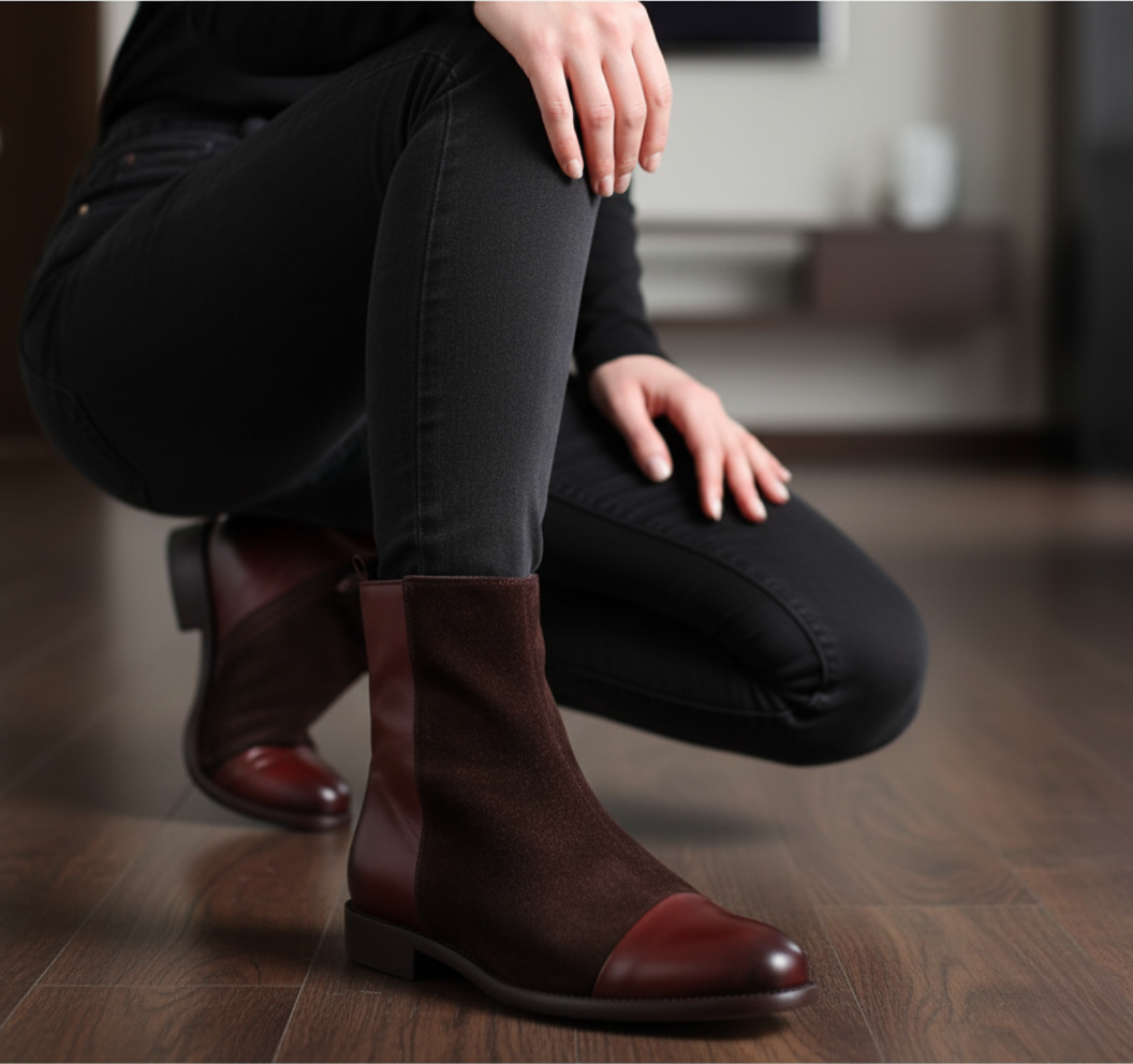 Bota 1026 Dama Becerro Café Capuchino Hunting Café Oscuro Suela Cuero