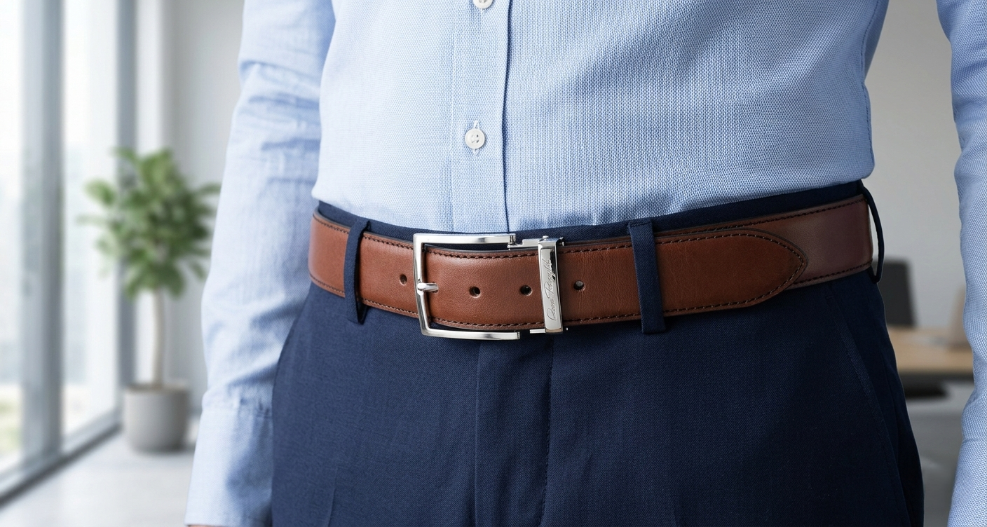 Cinturón 13 Caballero Becerro Café Capuchino