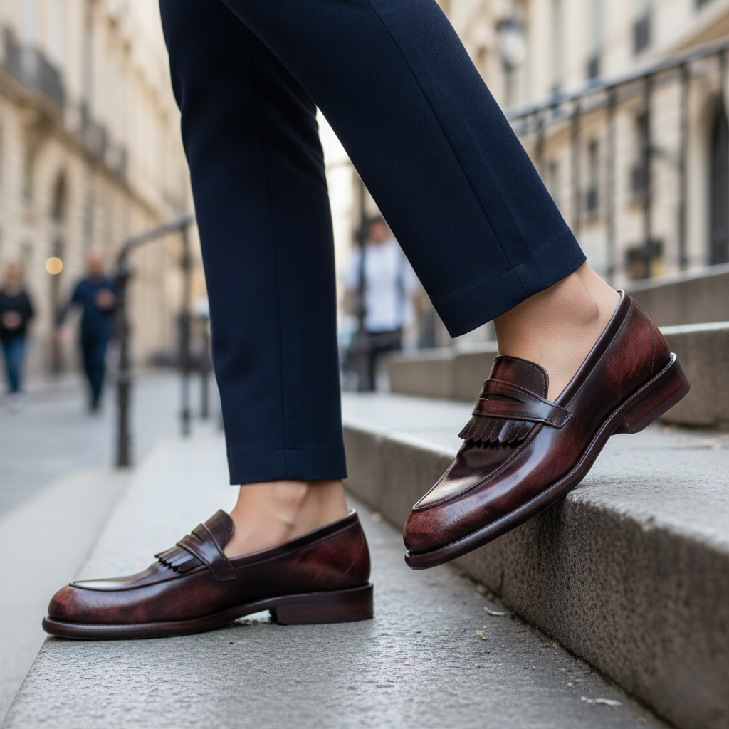 Zapato 1019 Dama Camaleón Café Suela Cuero Injerto