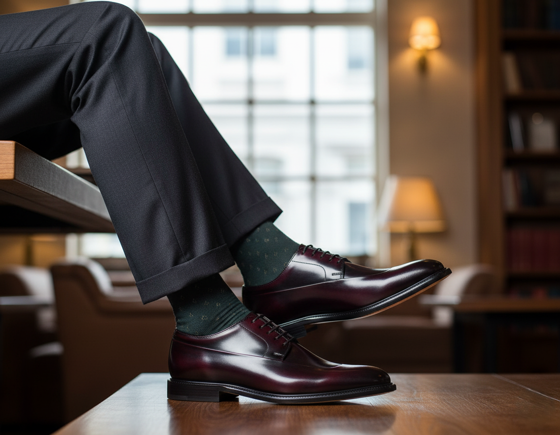 Zapato 1117 Caballero Camaleón Vino Suela Cuero