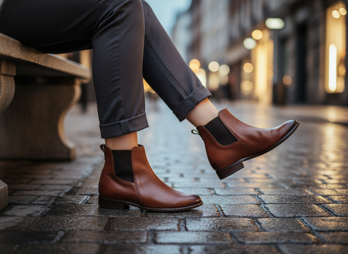 Bota 1206 Dama Becerro Café Capuchino Suela Cuero