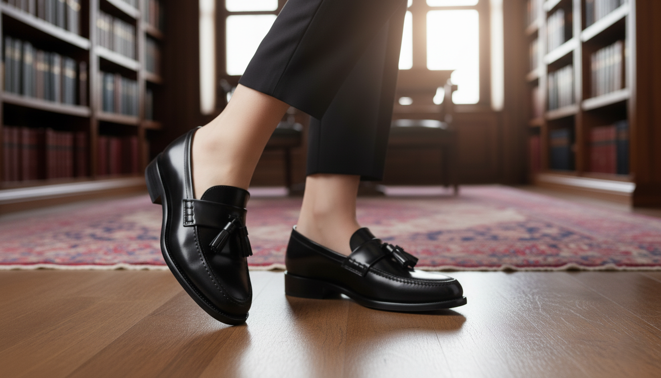 Zapato 1210 Dama Camaleón Negro Suela Cuero