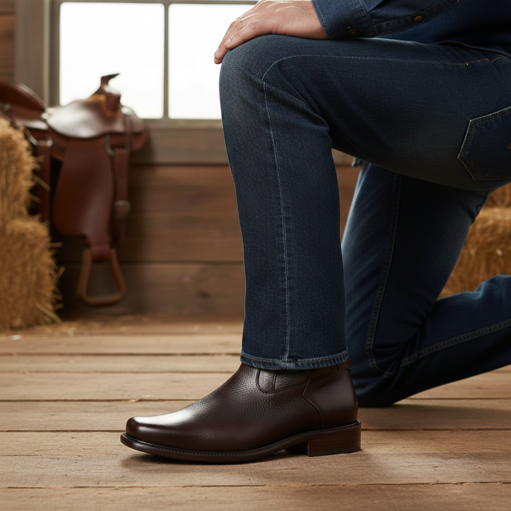 Bota 1613 Caballero Becerro Grabado Cognac Becerro Cognac Suela Cuero