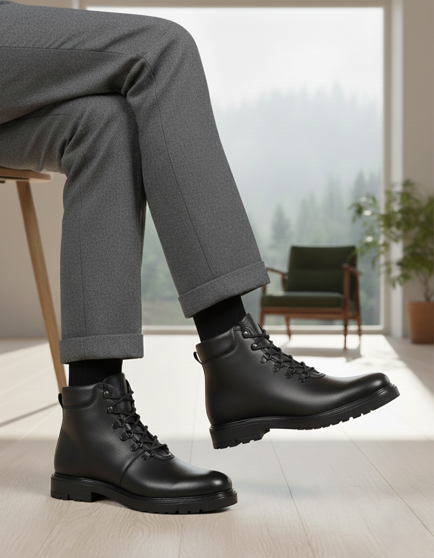 Bota 8030 Caballero Becerro Negro Suela TR