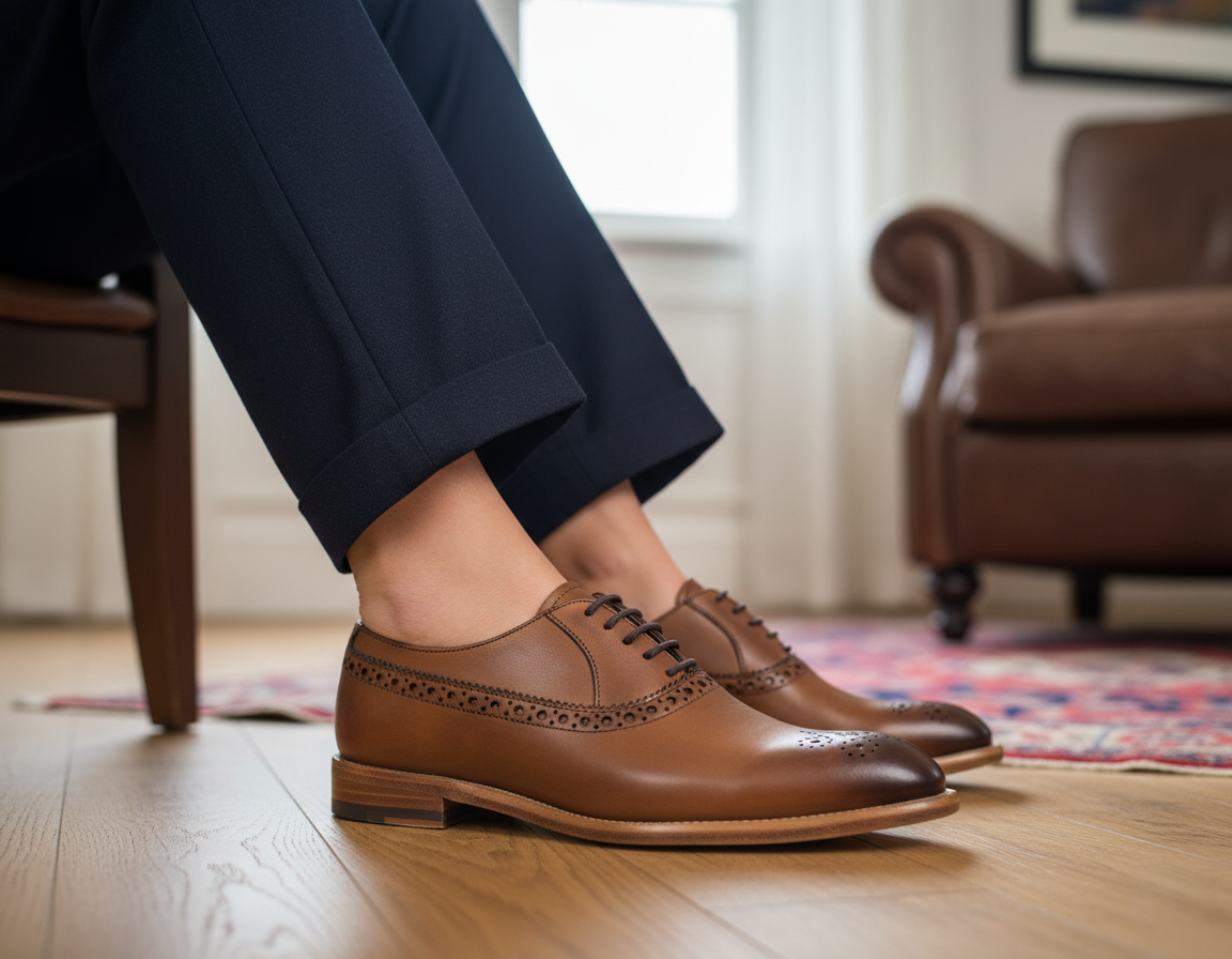 Zapato 1027 Dama Becerro Miel Suela Canto Natural