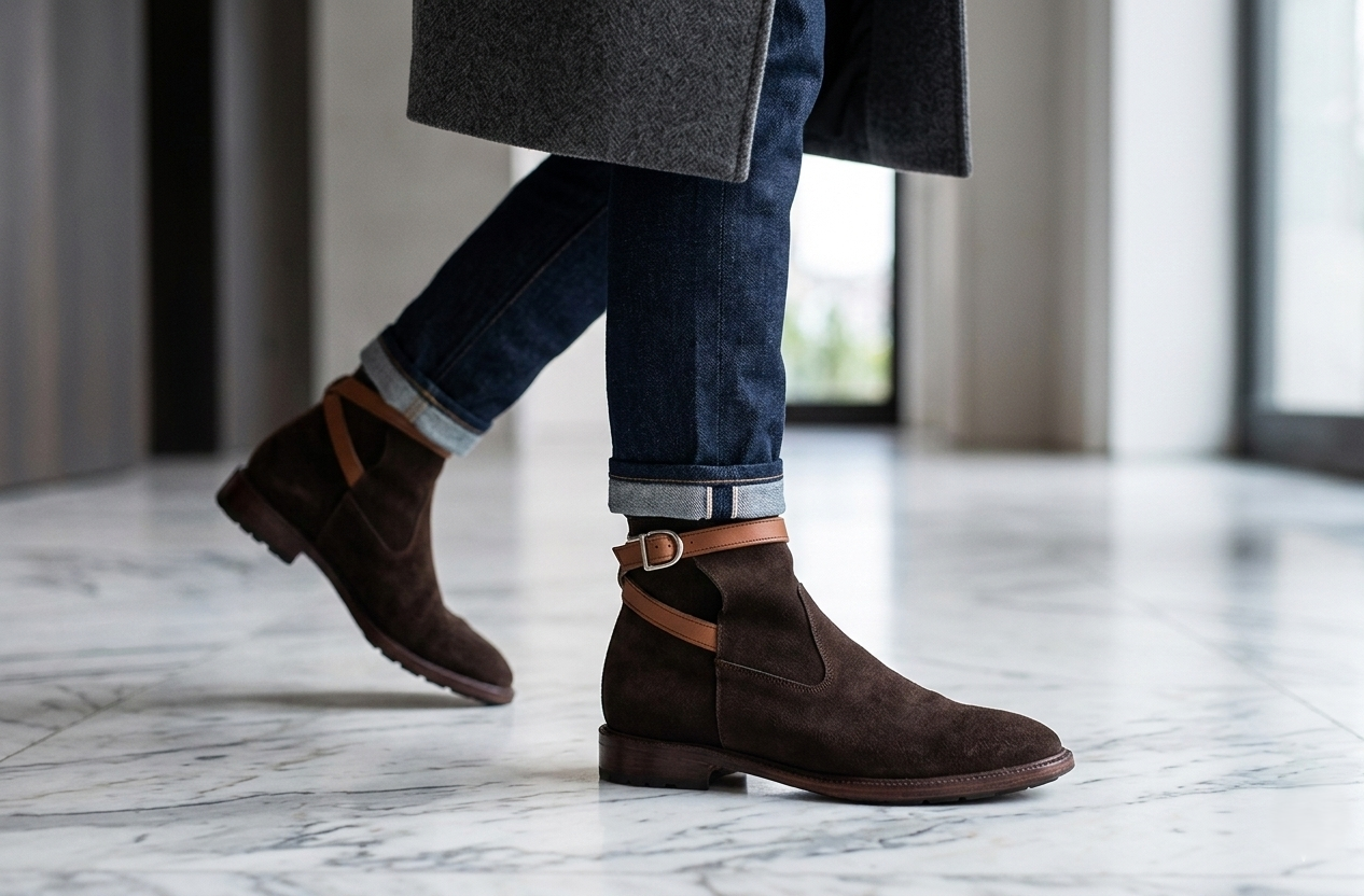 Bota 1211 Caballero Hunting Café Becerro Café Brown Suela Injerto