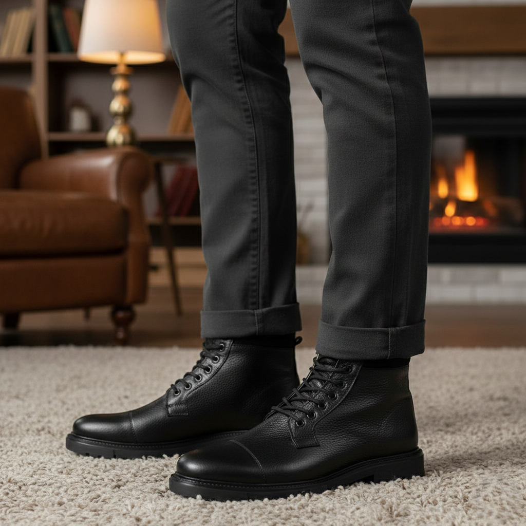 Bota 8029 Caballero Mestizo Grabado Negro Hunting Negro Suela TR