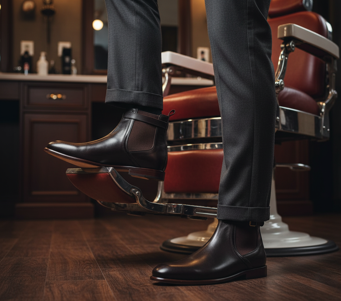 Bota 1110 Caballero Becerro Café Bordeux Suela Cuero