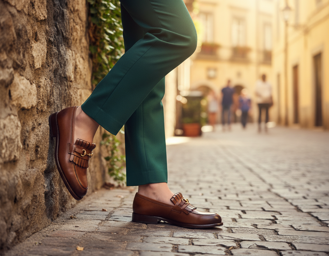 Zapato 1022 Dama Becerro Café Brown Suela Cuero