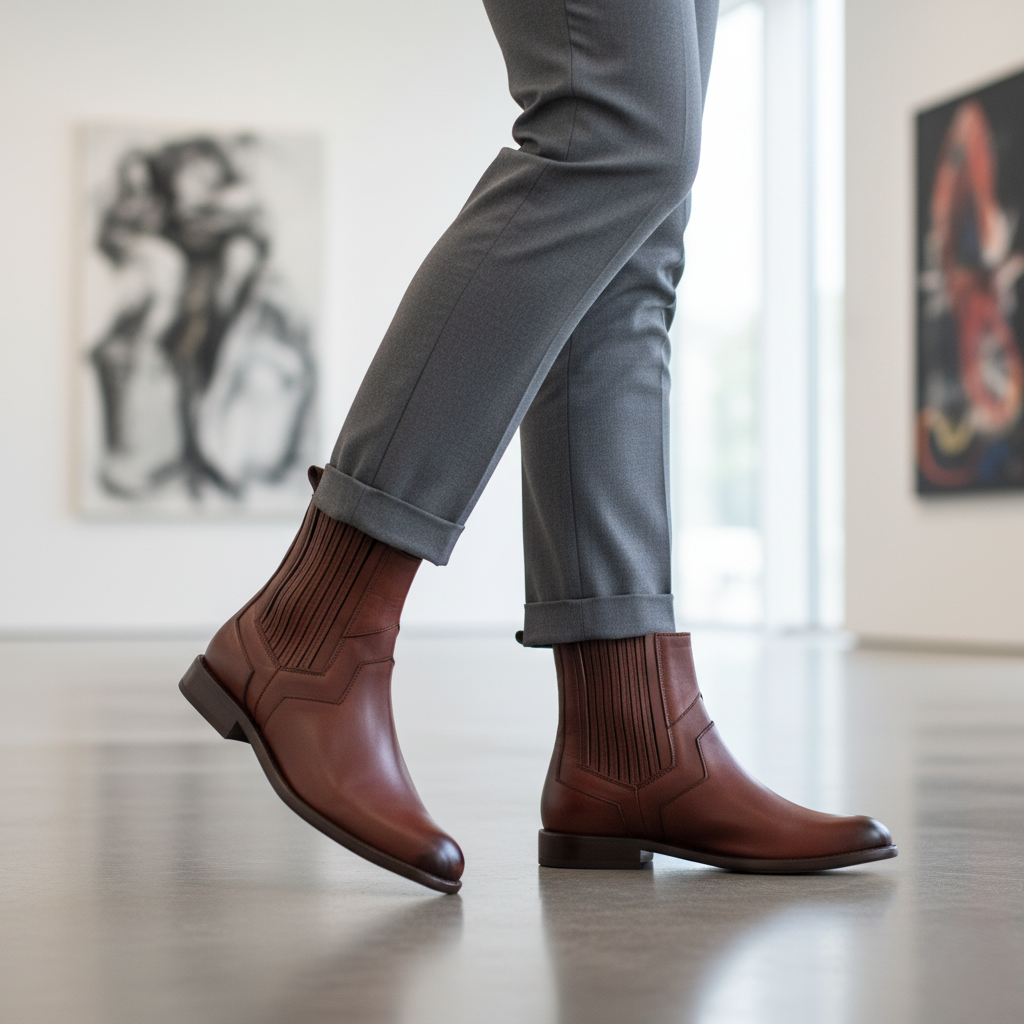 Bota 1025 Dama Becerro Café Capuchino Suela Cuero