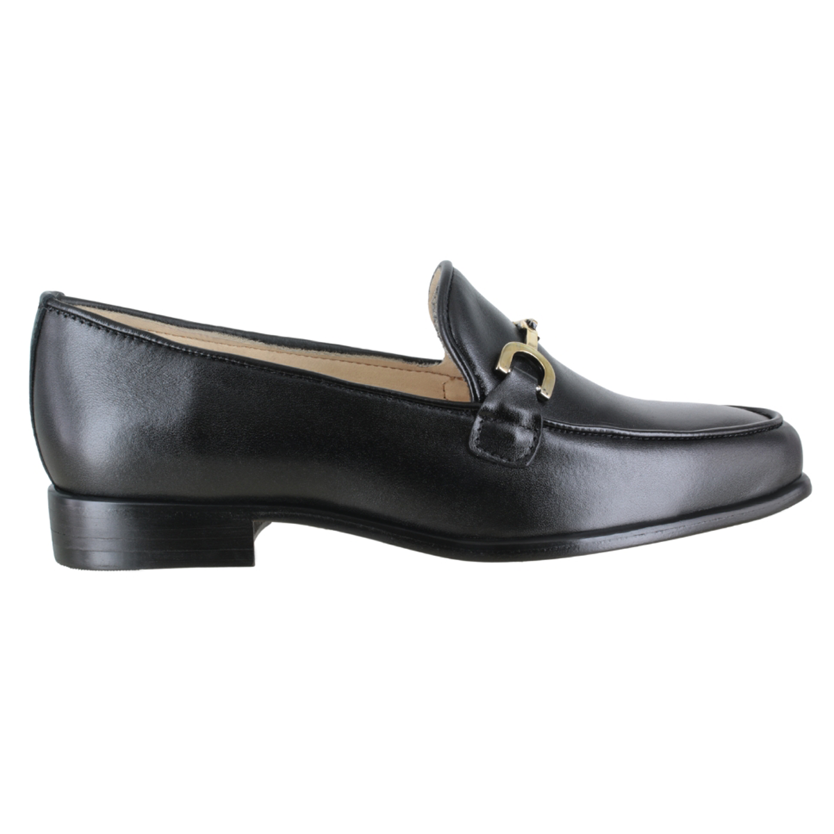 Zapato 1208 Dama Mestizo Liso Negro Suela Cuero
