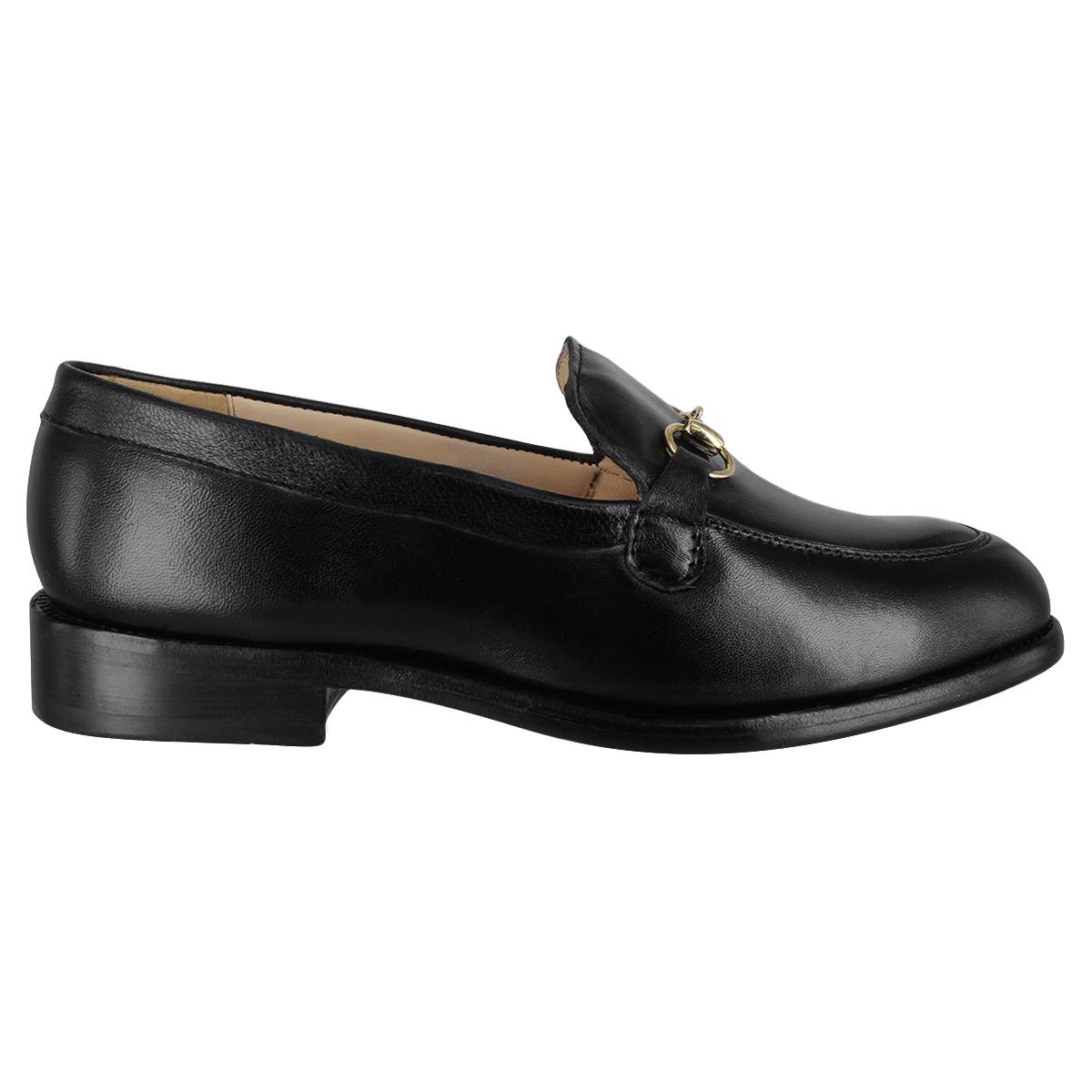Zapato 1012 Dama Mestizo Liso Negro Suela Cuero