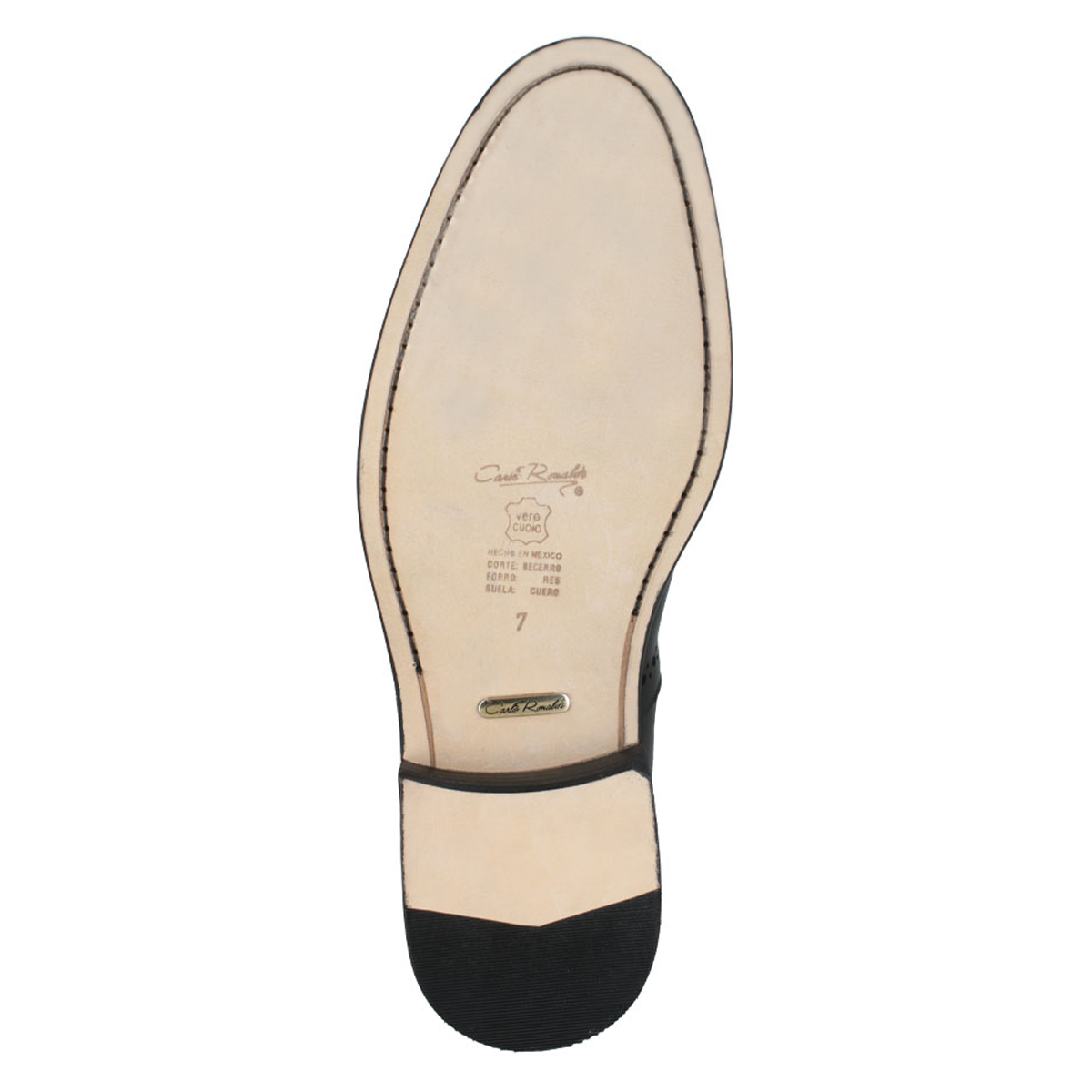 Bota 1120 Caballero Becerro Negro Suela Cuero