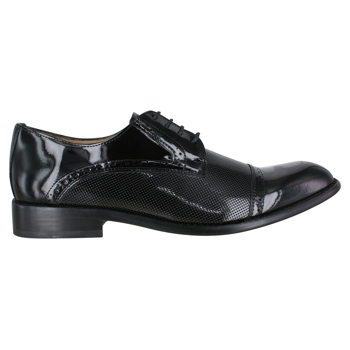 Zapato 1096 1 Caballero Charol Negro Suela Cuero XL