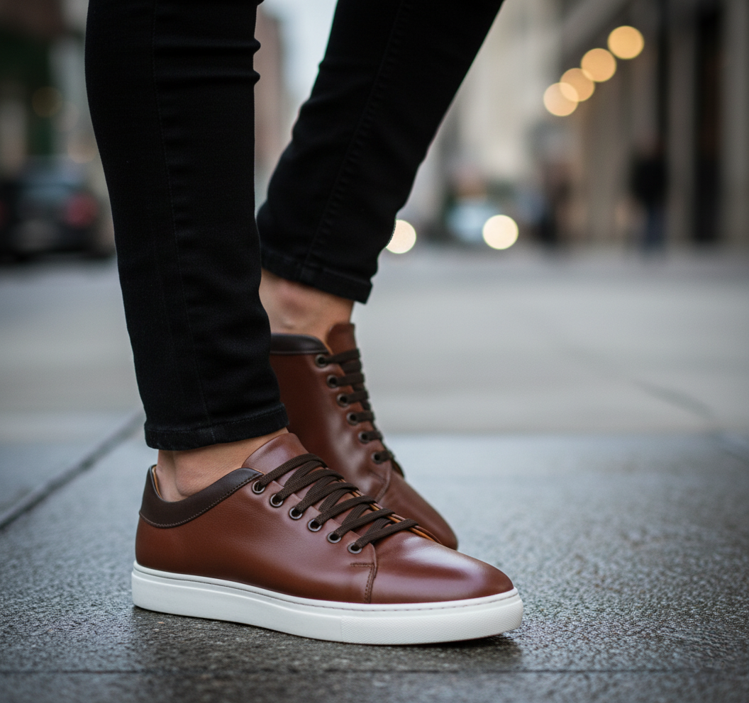 Tenis 022 Caballero Mestizo Liso Capuchino/Moka Suela TR