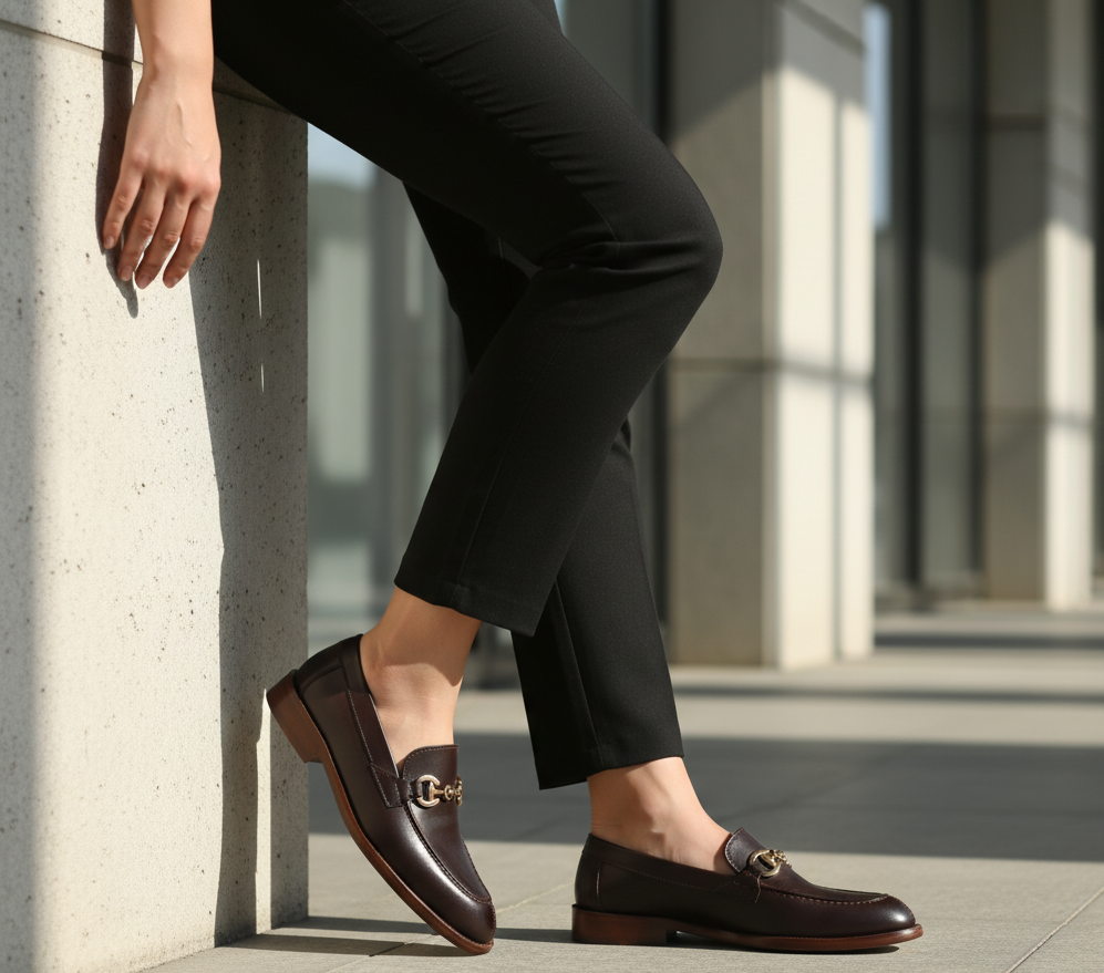 Zapato 1002 Dama Becerro Café Bordeux Suela Cuero