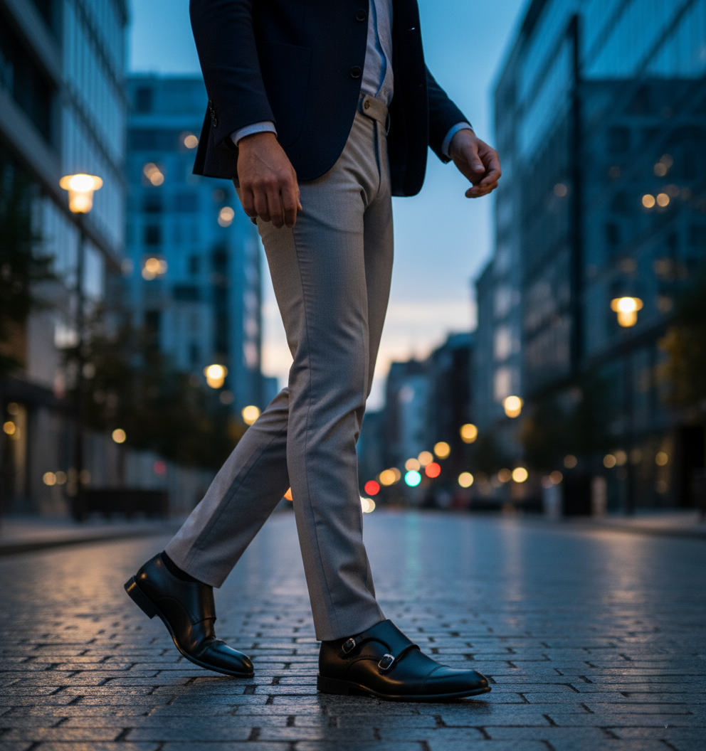 Zapato 1032 Caballero Becerro Negro Suela Cuero XL