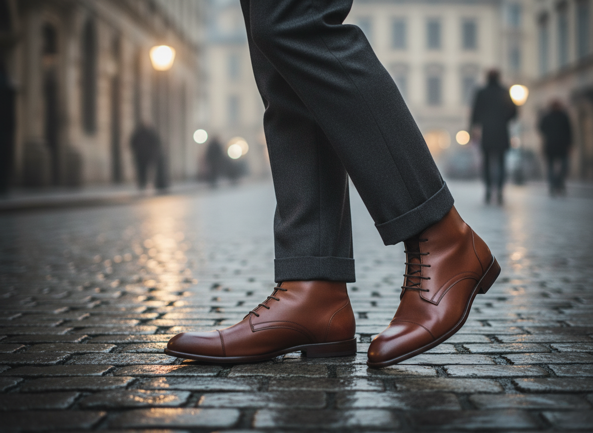 Bota 1069 Caballero Becerro Café Capuchino Suela Cuero XL