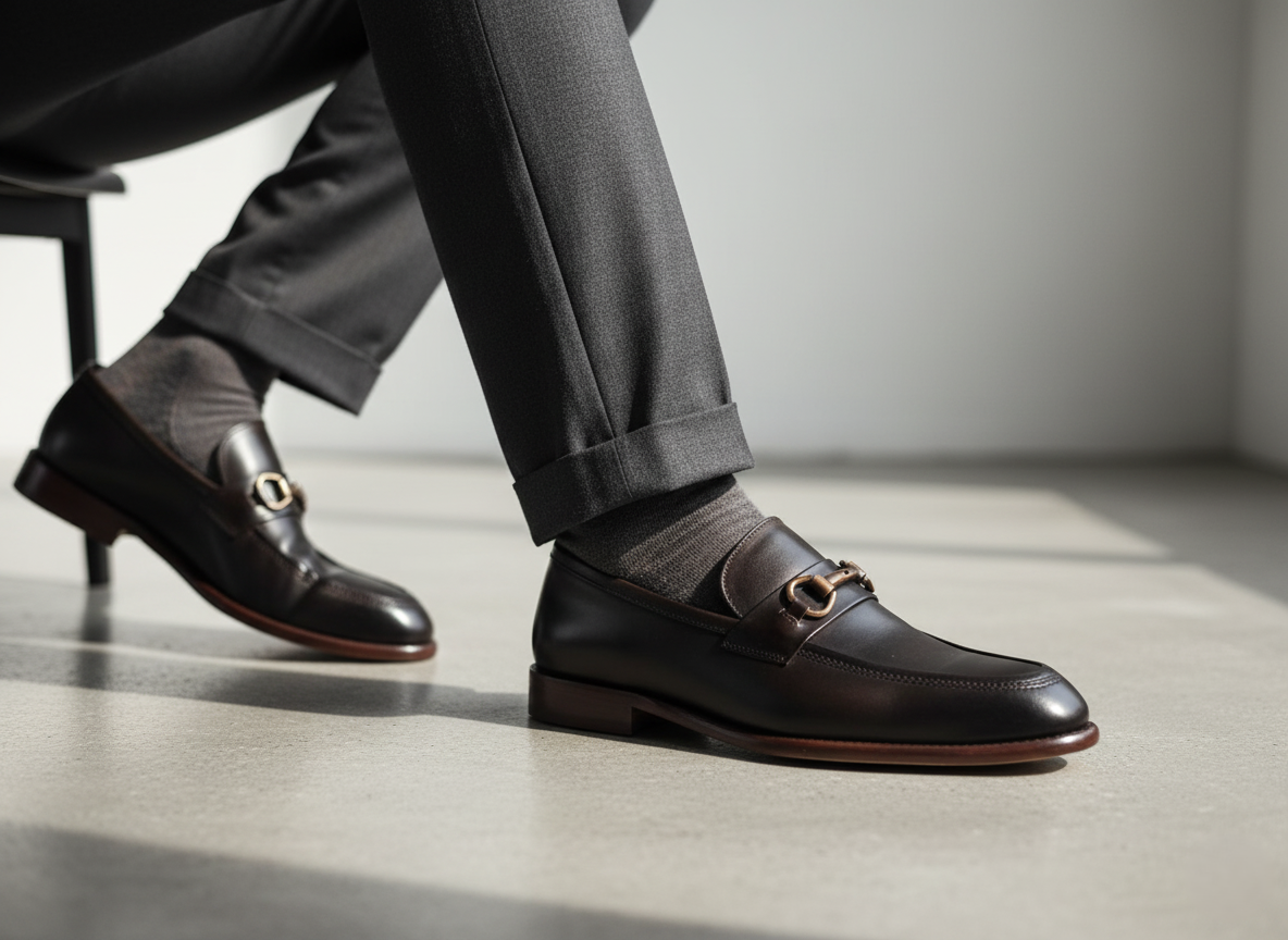 Zapato 1108 Caballero Becerro Café Bordeux Suela Cuero