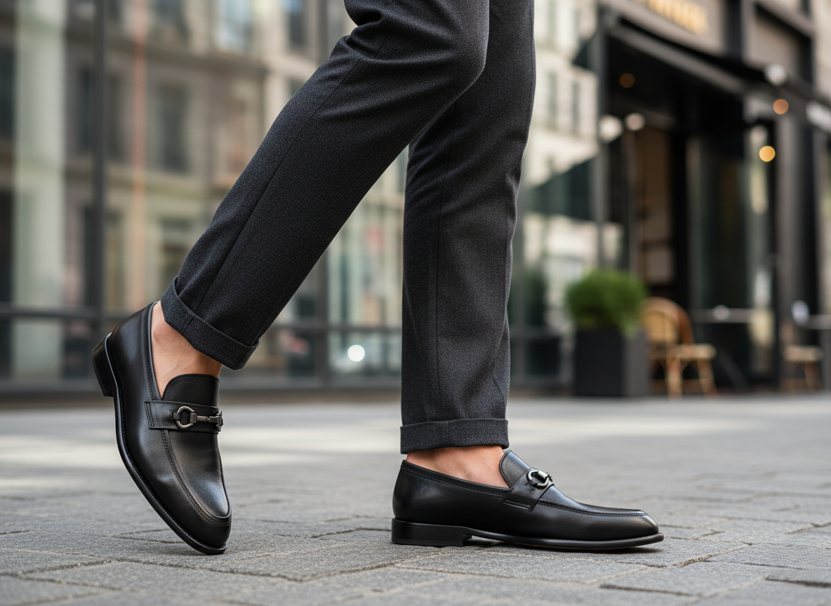 Zapato 1108 Caballero Becerro Negro Suela Cuero