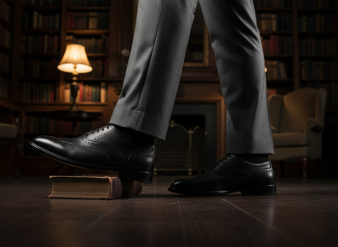 Zapato 1114 Caballero Res Grabada Negro Suela Cuero