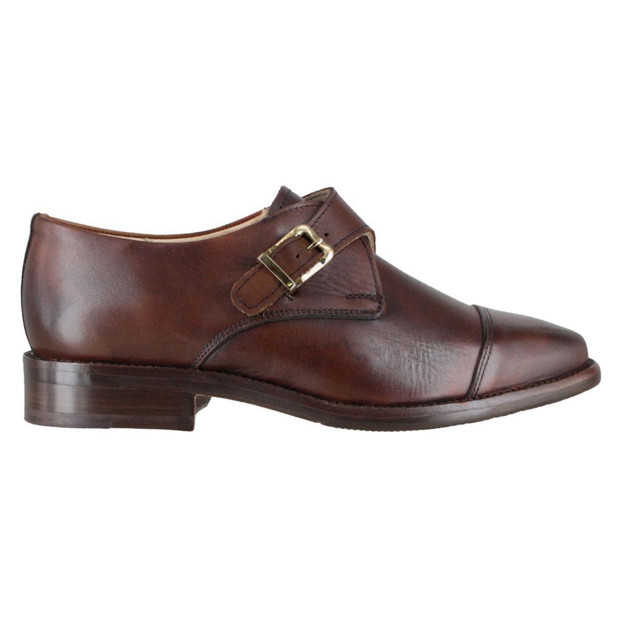 Zapato 1213 Dama Becerro Cognac Suela Cuero Injerto