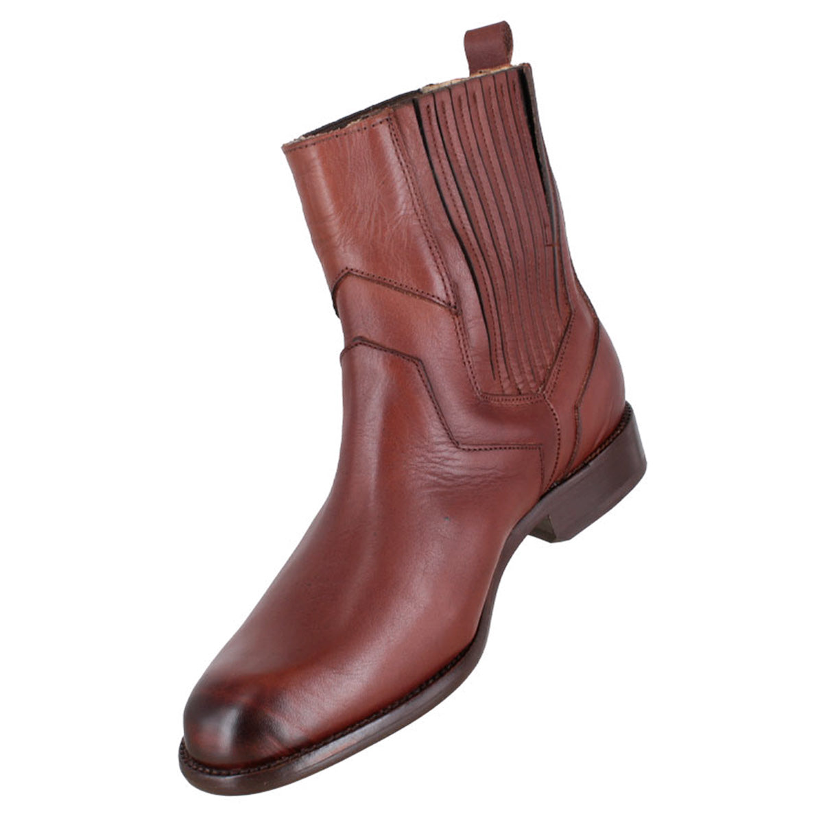 Bota 1025 Dama Becerro Café Capuchino Suela Cuero