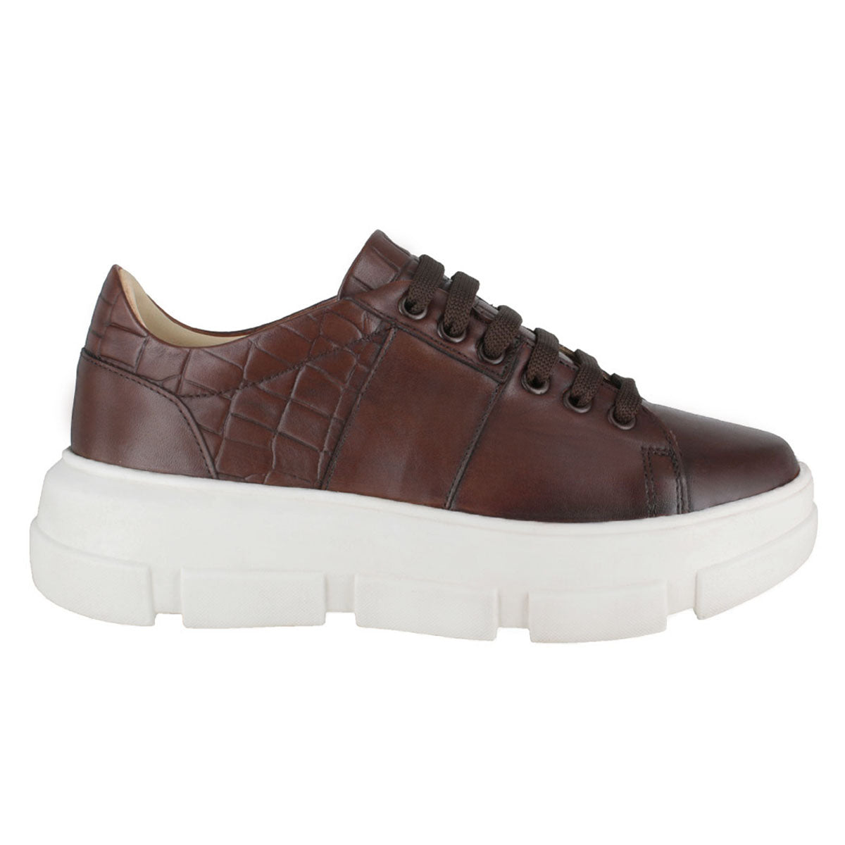 Tenis 011 Dama Becerro Cognac Grabado Cognac Suela TR