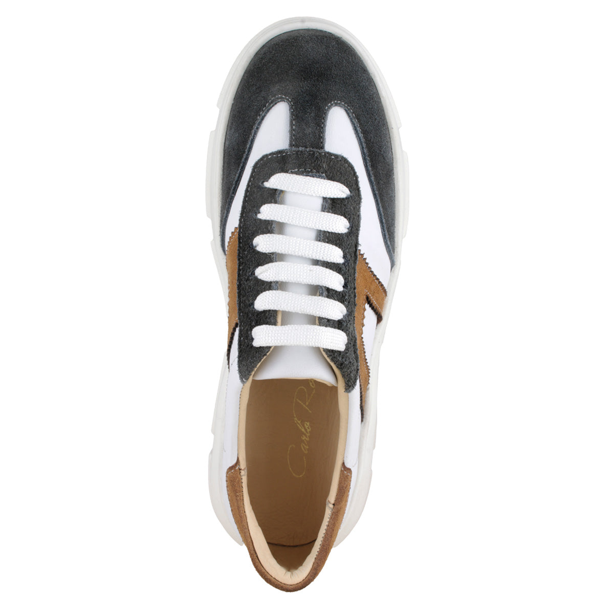 Tenis 07 Dama Trento Blanco Nobuck Gris/Arena Suela TR