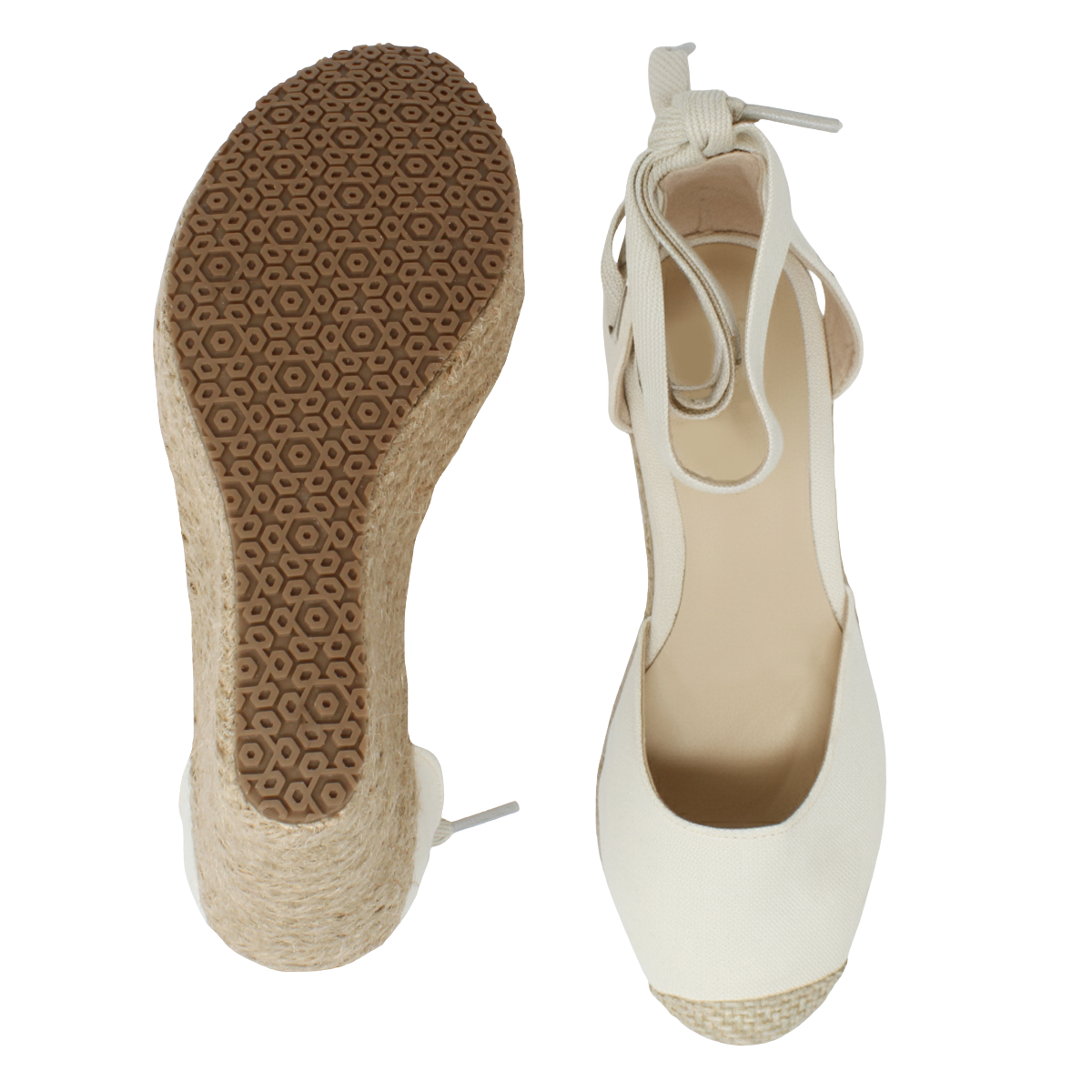 Alpargata 201 Dama Textil Beige Suela Sintetica Antiderrapante
