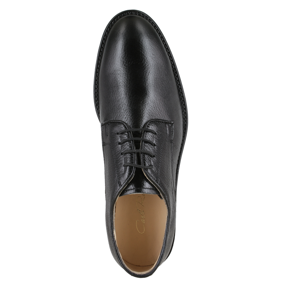 Zapato 1329 Caballero Mestizo Grabado Negro Suela Cuero Injerto