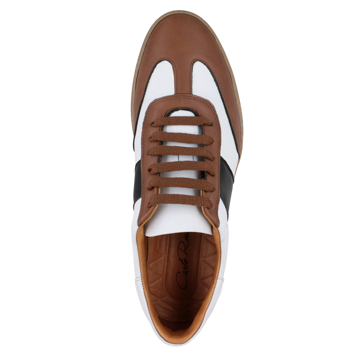 Tenis 021 Caballero Trento Blanco/Cognac/Negro Suela TR