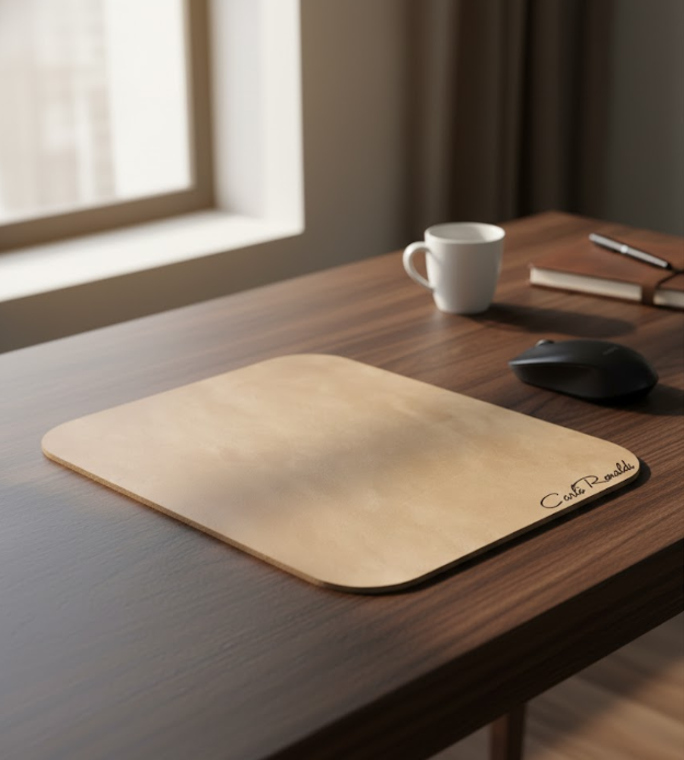 Mousepad Piel de Res Genuina Beige