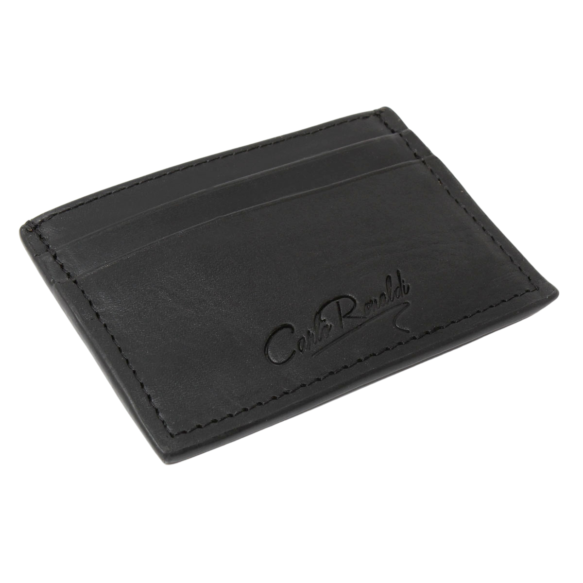 Tarjetero Piel Res Premium 03 Negro Artesanal