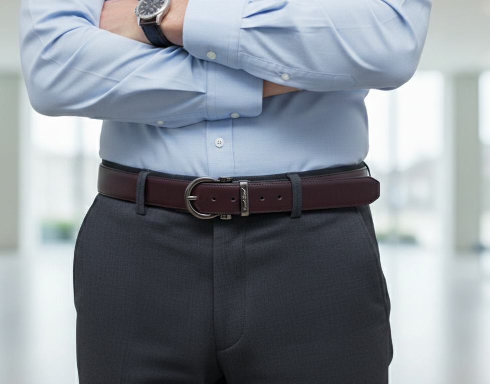 Cinturón 09 Caballero Becerro Vino