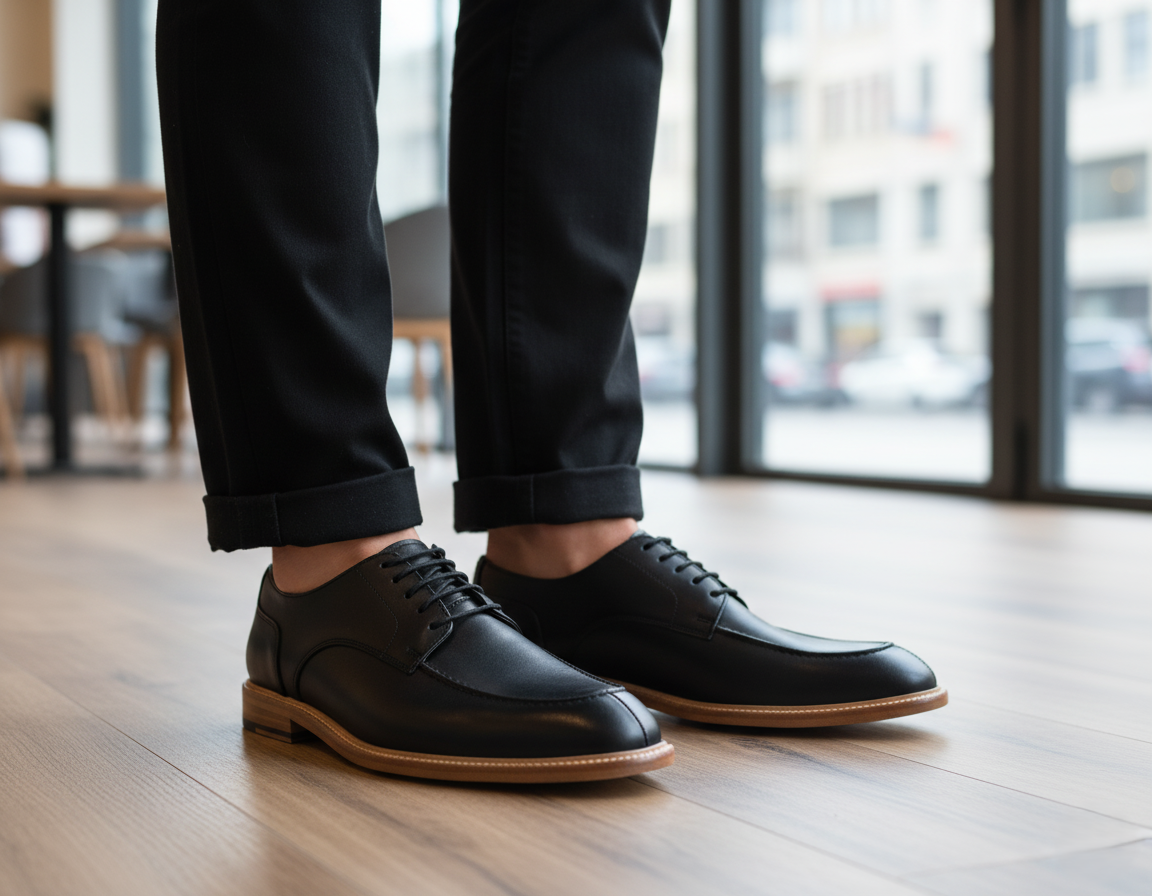 Zapato 1111 Caballero Becerro Negro Suela Canto Natural