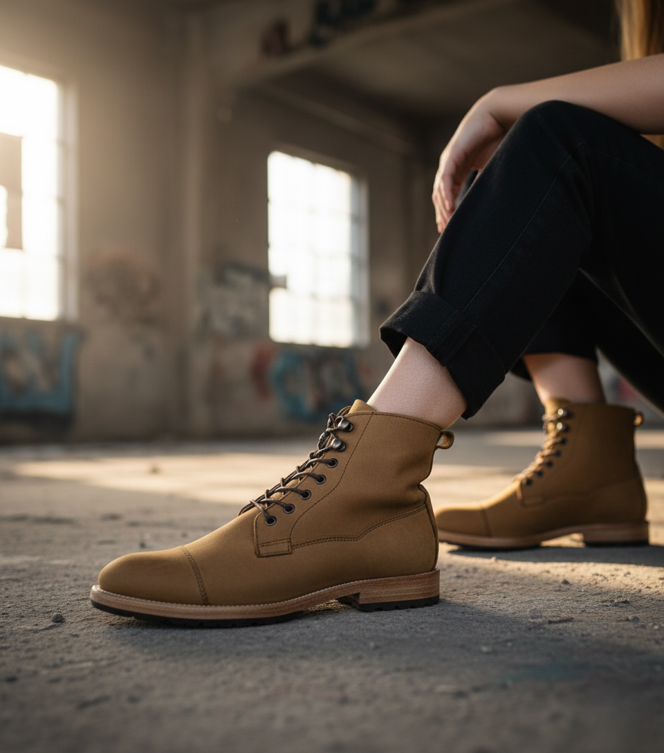 Bota 1008 Dama Crazy Camello Suela Injerto Canto Natural