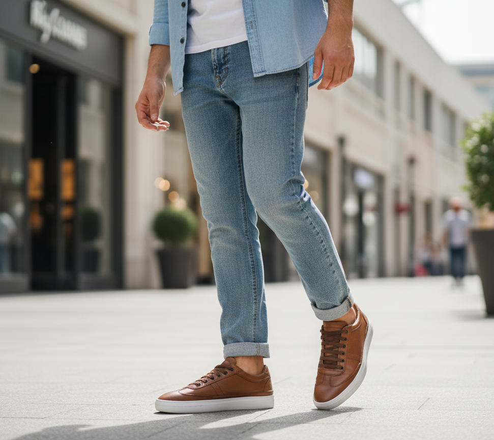 Tenis 01 Caballero Mestizo Liso Miel Suela TR