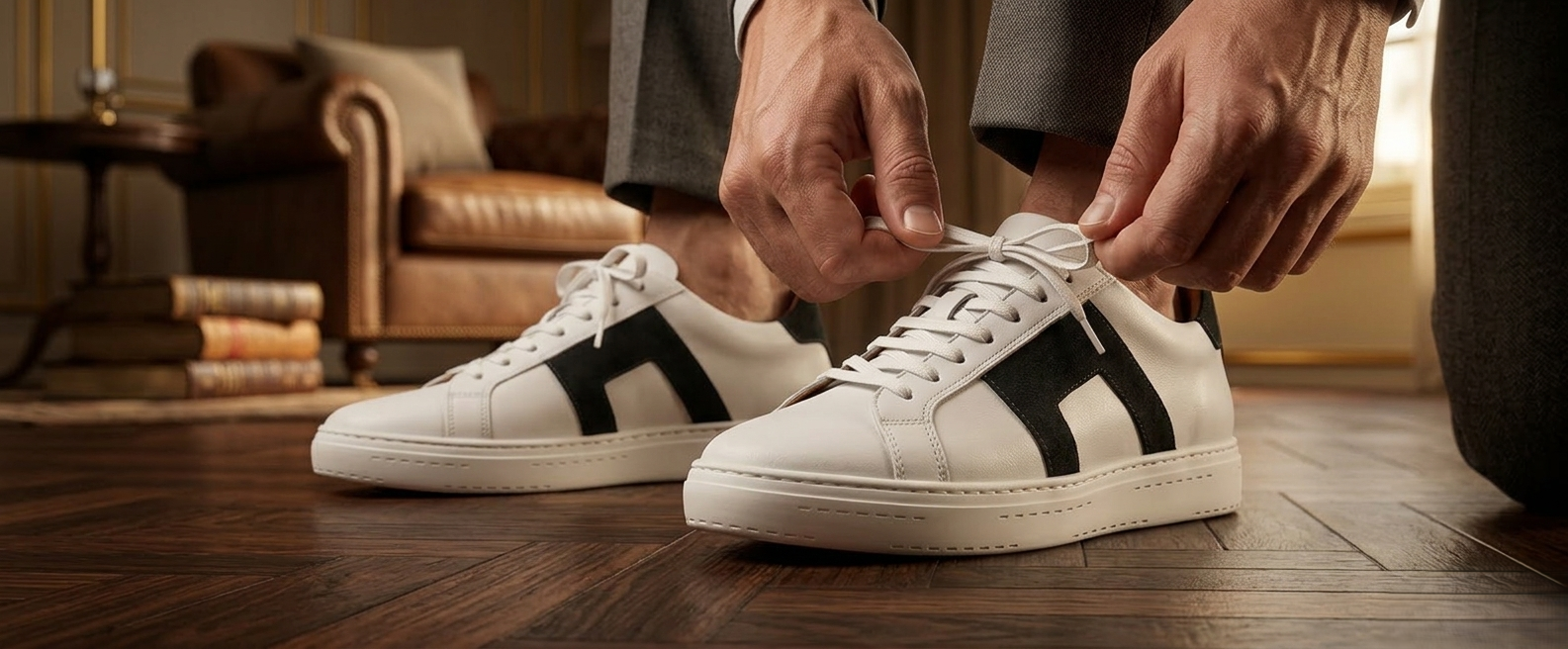 Tenis 016 Caballero Mestizo Liso Blanco Hunting Gris Suela TR