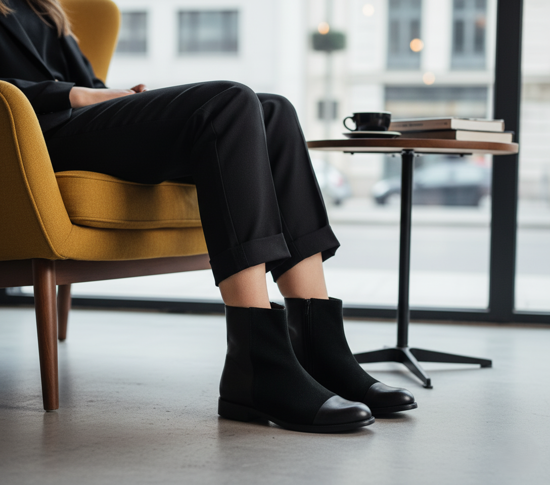 Bota 1026 Dama Becerro Negro Hunting Negro Suela Cuero