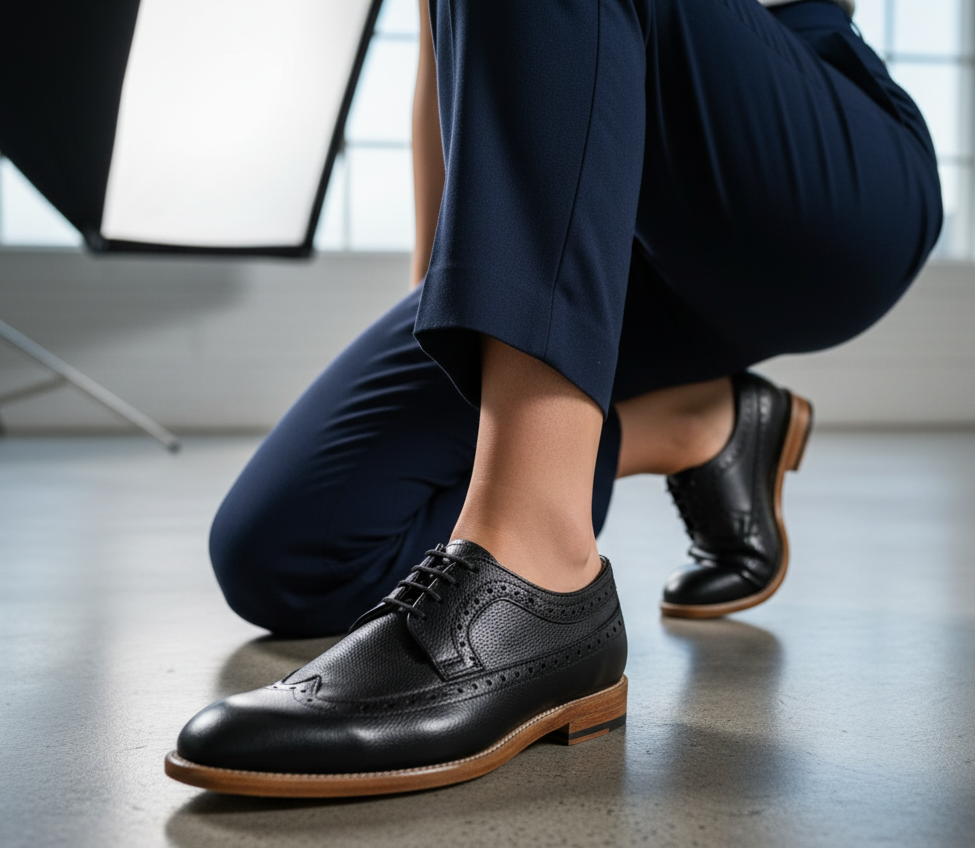 Zapato 1005 Dama Manta Negro Suela Canto Natural