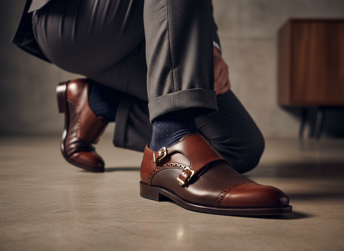 Zapato 1006 Caballero Becerro Café Capuchino Manta Mosto Suela Cuero Injerto